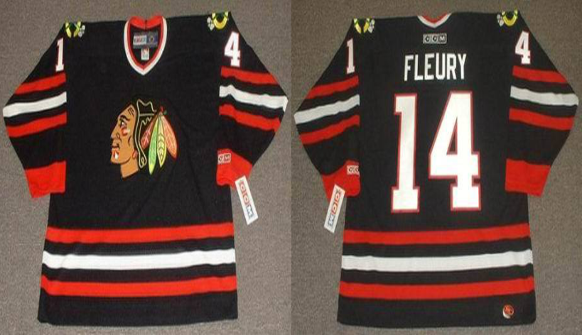 2019 Men Chicago Blackhawks #14 Fleury black CCM NHL jerseys->chicago blackhawks->NHL Jersey